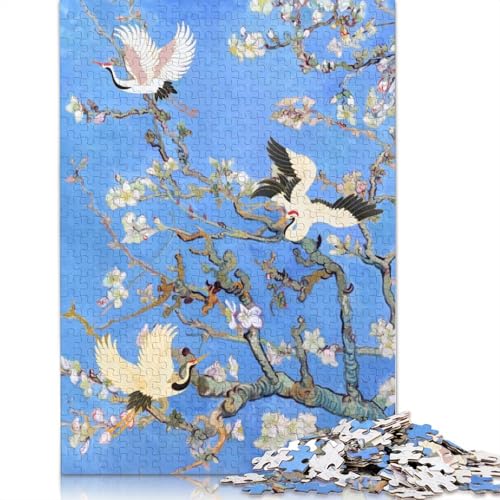 Mandelblüten-Puzzle mit Kranichen und Vögeln, farbenfrohe und Coole Puzzles für Kinder ab 12 Jahren, 520 Teile (52 x 38 cm) von LMYmoney