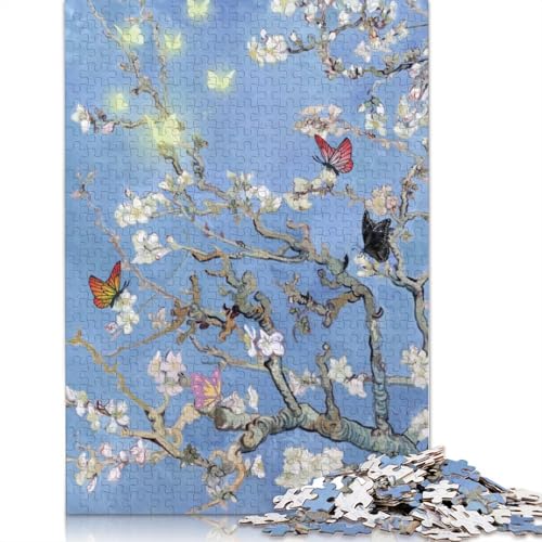 Mandelblüten-Schmetterlings-Puzzle für Erwachsene, Entspannungs-Herausforderungsspielzeug, Erwachsenen-Puzzles für Frauen, für Kinder ab 12 Jahren, 520 Teile (52 x 38 cm) von LMYmoney