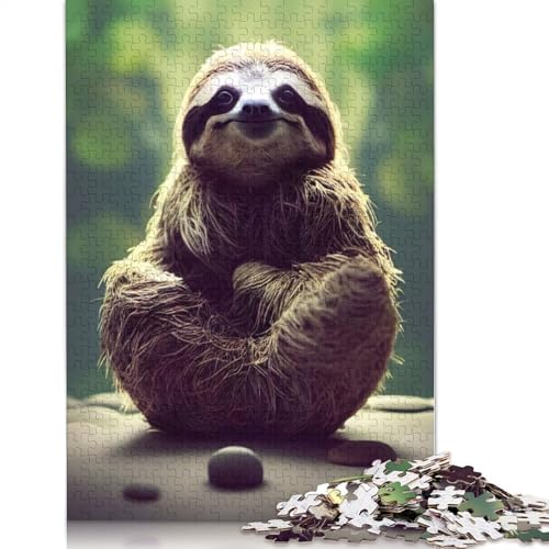 Meditating Sloth Puzzle 1000-teilige Schwer Puzzle Spielzeug Lernspiel Impossible Herausforderung Spielzeug Für Erwachsene Und Kinder in Bewährter 1000pcs (75x50cm) von LMYmoney