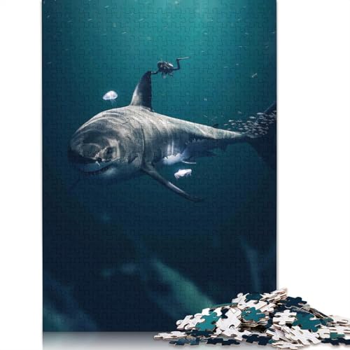 Megalodon Puzzle 1000 Teile Schwer Puzzle Spielzeug Pädagogisches Spiel Impossible Herausforderungsspielzeug Für Erwachsene Kinder 1000pcs (75x50cm) von LMYmoney