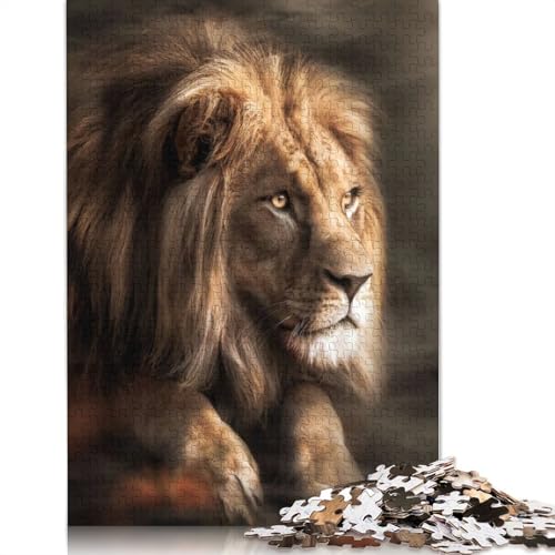 Misty Lion Puzzle 1000-teilige Schwer Puzzle Spielzeug Lernspiel Impossible Herausforderungsspielzeug Für Erwachsene Und Kinder Ab 12 Jahren 1000pcs (38x26cm) von LMYmoney