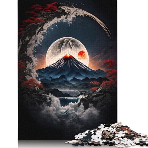 Mondlicht-Puzzles mit Berg Fuji für Erwachsene ab 18 Jahren. Lernspiele, Puzzle für Erwachsene und Kinder, 1500 Teile (85 x 57 cm) von LMYmoney