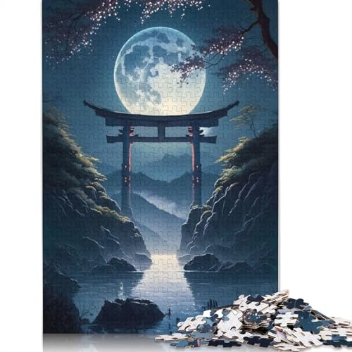 Mondlicht im Torii-Tor, 520-teiliges Puzzle für Erwachsene, anspruchsvolle und knifflige Puzzles für Erwachsene und Kinder, 520 Teile (52 x 38 cm) von LMYmoney