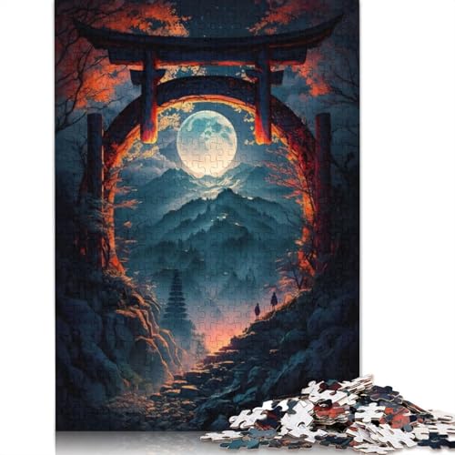 Moonlight and Orange Gate Puzzlespielzeug für Erwachsene, Lernspiel, Puzzlespiele für Erwachsene für Frauen und Männer, 520 Teile (52 x 38 cm) von LMYmoney