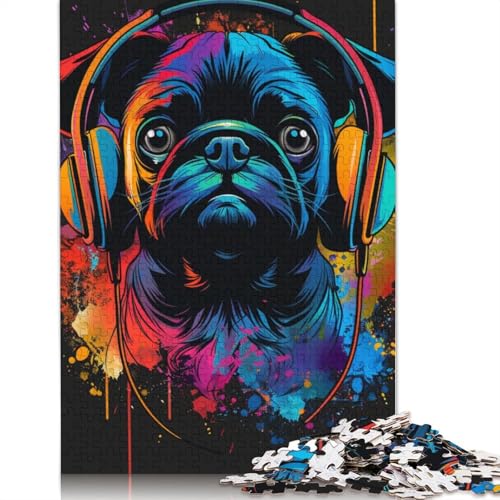 Mops-Kunst-Puzzle, 1000 Teile, für Erwachsene und Jugendliche ab 12 Jahren, 1000 Teile (75 x 50 cm) von LMYmoney