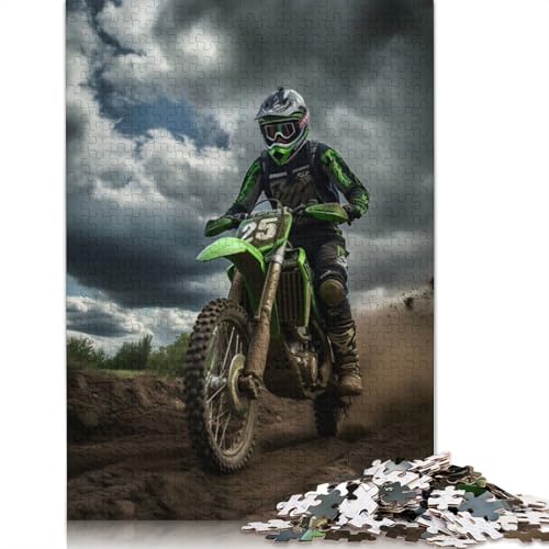 Motocross-Fahrer-Puzzle, kreative Spiele, Premium-Karton-Puzzle für Frauen und Männer, Geburtstagsgeschenk, 1000 Teile (26 x 38 cm) von LMYmoney