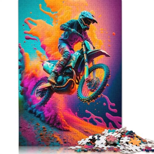 Motocross Puzzles 1000 Teile Schwer Puzzle Spielzeug Pädagogisches Spiel Impossible Herausforderung Spielzeug Für Erwachsene Und Kinder in Bewährter 1000pcs (75x50cm) von LMYmoney