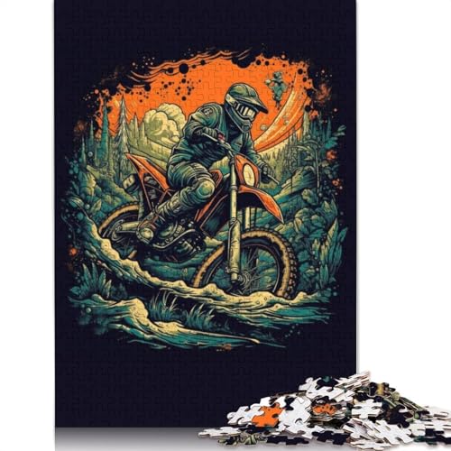 Motocross Sport Puzzle 1000-teilige Schwer Puzzle Spielzeug Lernspiel Impossible Herausforderungsspielzeug Für Erwachsene Und Kinder Ab 12 Jahren 1000pcs (75x50cm) von LMYmoney
