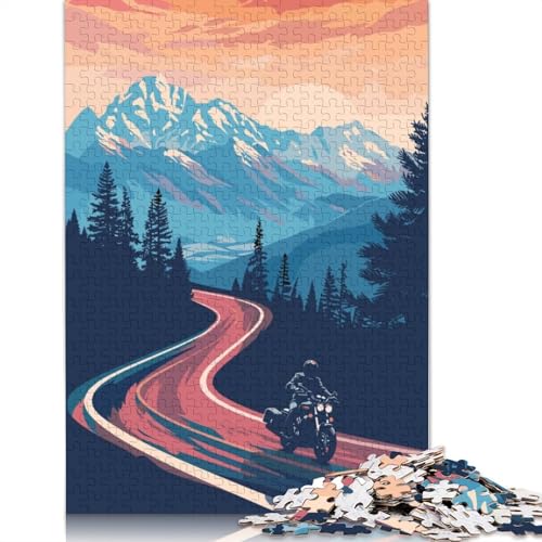 Motorcycle Mountain Road Puzzle 1000 Teile Schwer Puzzle Spielzeug Lernspiel Impossible Herausforderung Spielzeug Für Erwachsene Und Kinder Ab 14 Jahren 1000pcs (38x26cm) von LMYmoney