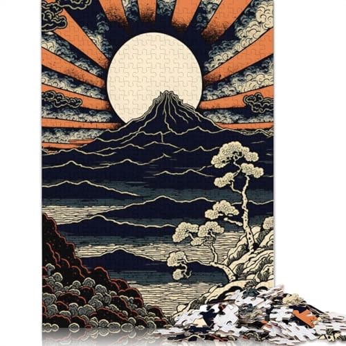Mount Fuji Retro-Art-Puzzle für Erwachsene, herausfordernd und knifflig, Puzzles für Erwachsene für Jungen oder Mädchen, 520 Teile (52 x 38 cm) von LMYmoney