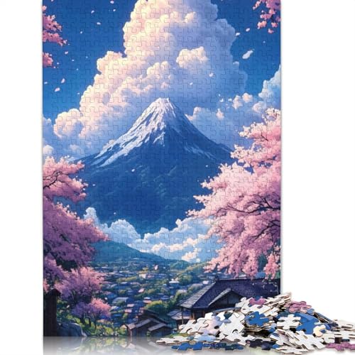 Mount Fuji Spring Landscape Puzzles 1000 Teile Schwer Puzzle Spielzeug Lernspiel Impossible Herausforderung Spielzeug Für Erwachsene Und Kinder in Bewährter 1000pcs (40x28cm) von LMYmoney