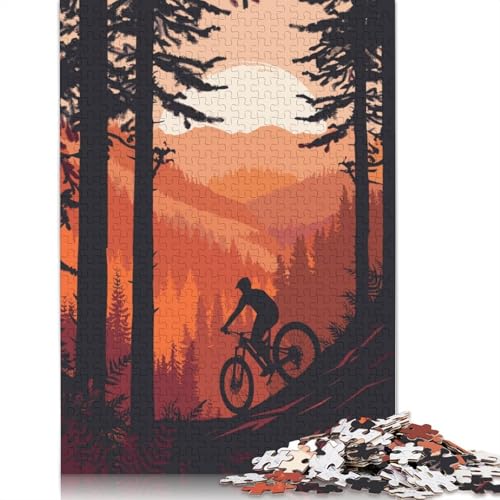 Mountainbike Forrest Puzzle 1000-teilige Schwer Puzzle Spielzeug Lernspiel Impossible Herausforderung Spielzeug Für Erwachsene Und Kinder in Bewährter 1000pcs (75x50cm) von LMYmoney