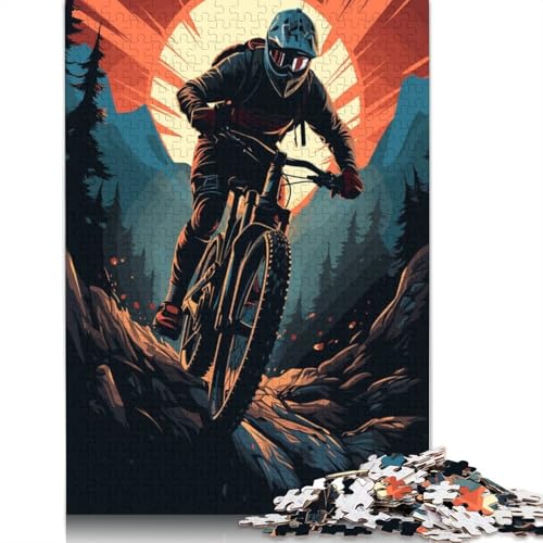 Mountainbike Mountainbiker Puzzles 1000-teilige Schwer Puzzle Spielzeug Lernspiel Impossible Herausforderungsspielzeug Für Erwachsene Und Kinder in Bewährter 1000pcs (38x26cm) von LMYmoney