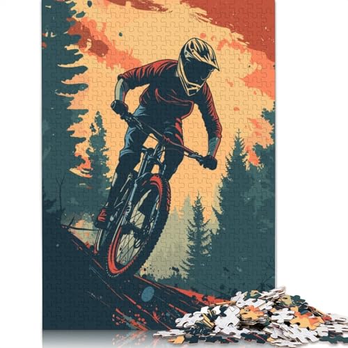 Mountainbiking Downhill Puzzles 1000 Teile Schwer Puzzle Spielzeug Lernspiel Impossible Herausforderungsspielzeug Für Erwachsene Kinder 1000pcs (38x26cm) von LMYmoney