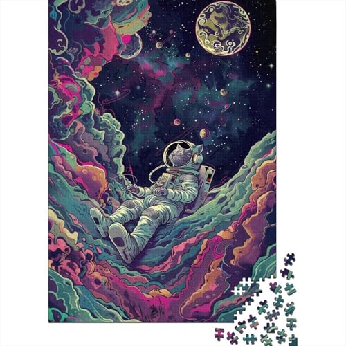 Musik-Astronaut, 1000 Teile, Holzpuzzle für Erwachsene, Puzzle, Lernspiel, Herausforderungsspielzeug, 1000 Teile (38 x 26 cm) von LMYmoney