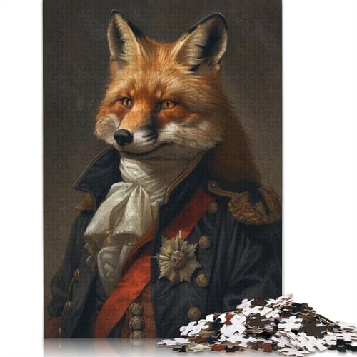 Napoleon-Puzzle mit Rotfuchs-Porträt, rechteckig, Pappe, Papier, rechteckig, Puzzle für Erwachsene und Kinder, 1000 Teile (75 x 50 cm) von LMYmoney