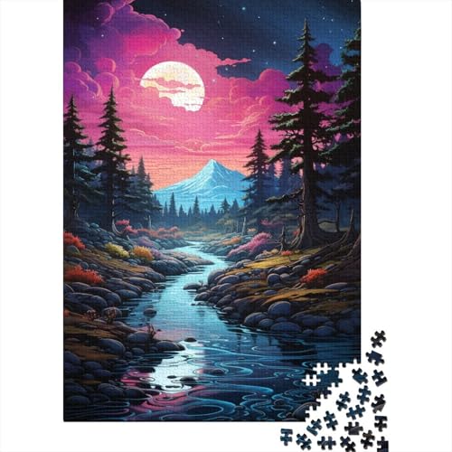 Neon-Alien-Landschaftspuzzle, Dekompressionsspielzeug, rechteckiges Papierpuzzle für Kinder und Erwachsene ab 12 Jahren, 1000 Teile (38 x 26 cm) von LMYmoney