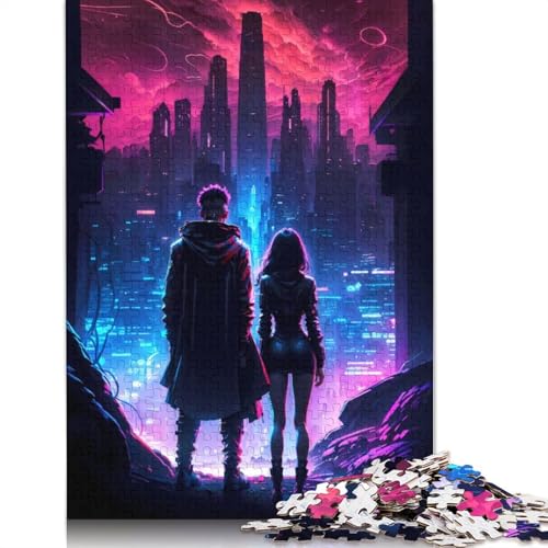 Neon City Night Serenade 520 Puzzles für Erwachsene, Lernspiel, Puzzlespiele für Erwachsene für Jungen oder Mädchen, 520 Teile (52 x 38 cm) von LMYmoney