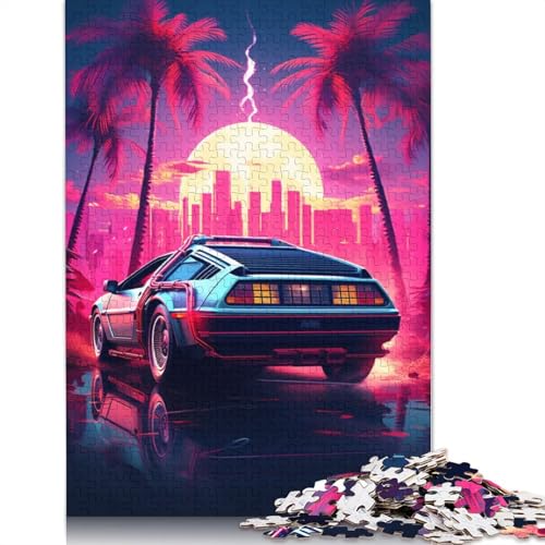 Neon Cooles Sportwagen-Puzzle, freundliche Materialien, 100% recycelter Karton, Puzzle für Erwachsene und Kinder, 1000 Teile (75 x 50 cm) von LMYmoney