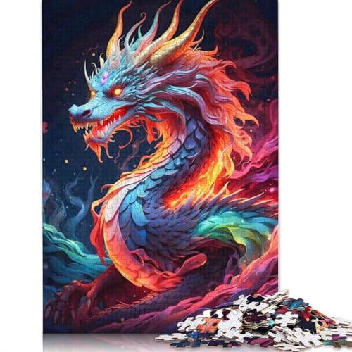 Neon Elder Dragon Puzzle für Erwachsene, 1000 Teile, anspruchsvolle Familienspiele, Denksportaufgaben für Kinder ab 12 Jahren, 1000 Teile (75 x 50 cm) von LMYmoney
