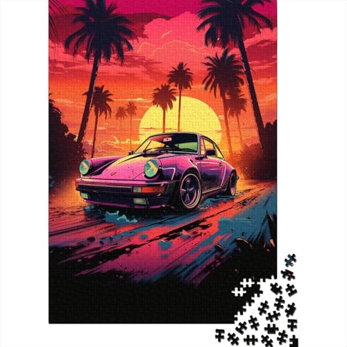 Neon-Sportwagen-Puzzle, 1000 Teile, für Erwachsene und Teenager, Teenager, Mann, Frau, Geschenk, 1000 Teile (38 x 26 cm) von LMYmoney