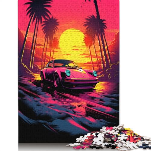 Neon-Sportwagen-Puzzle für Erwachsene, 1000-teiliges Puzzle für Teenager ab 12 Jahren, 1000 Teile (75 x 50 cm) von LMYmoney