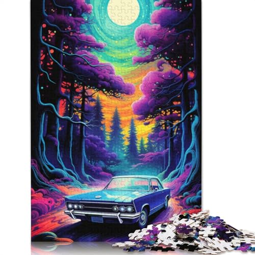 Neonauto in der Natur, Puzzle-Spielzeug, Lernspiel, Premium-Karton-Puzzle für Erwachsene und Kinder, 1000 Teile (75 x 50 cm) von LMYmoney