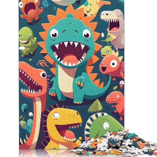 Niedliche Dinosaurier-Tierpuzzles für Erwachsene ab 18 Jahren. Lernspiele, Puzzle für Erwachsene und Kinder, 1000 Teile (75 x 50 cm) von LMYmoney