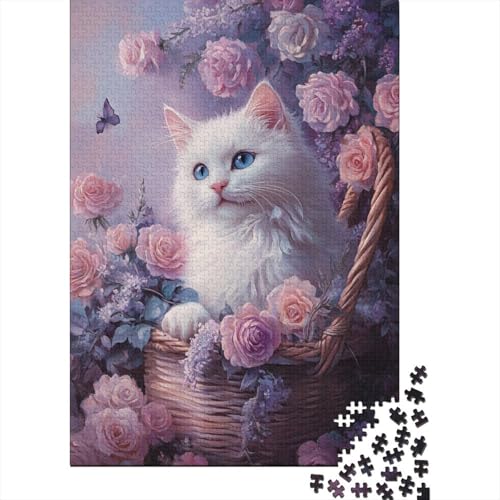 Niedliche Kätzchen-Puzzles für Erwachsene, Familienspaß, Problemlösungspuzzles für Frauen und Männer, 1000 Teile (75 x 50 cm) von LMYmoney