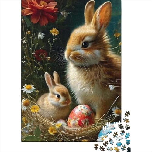 Niedliche Osterhasen-Puzzles für Erwachsene, Familienspaß, Problemlösungspuzzles für Frauen und Männer, 1000 Teile (75 x 50 cm) von LMYmoney