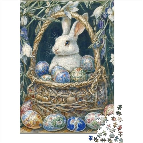 Niedliche Osterhasen-Puzzles für Erwachsene, Familienspaß, Problemlösungspuzzles für Frauen und Männer, 1000 Teile (75 x 50 cm) von LMYmoney