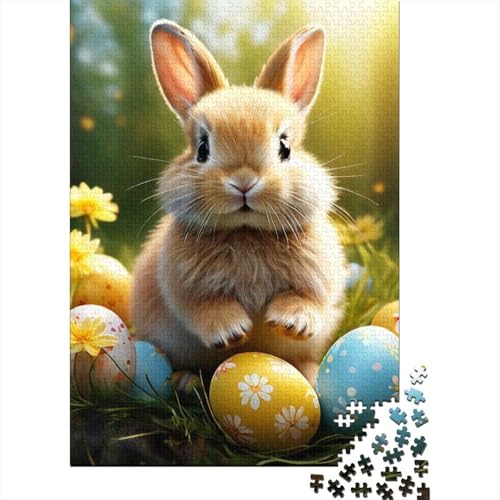 Niedliche Osterhasen-Puzzles für Erwachsene, Familienspaß, Problemlösungspuzzles für Frauen und Männer, 1000 Teile (75 x 50 cm) von LMYmoney
