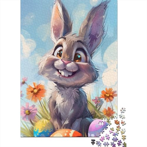 Niedliche Osterhasen-Puzzles für Erwachsene, Familienspaß, Problemlösungspuzzles für Frauen und Männer, 1000 Teile (75 x 50 cm) von LMYmoney