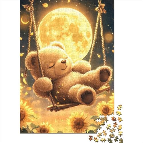 Niedliche Teddybär-Puzzles für Erwachsene, Familienspaß, Problemlösungspuzzles für Frauen und Männer, 1000 Teile (75 x 50 cm) von LMYmoney
