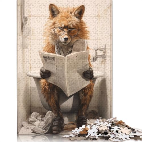 Niedlicher Fuchs auf der Toilette. Puzzles für Erwachsene, Familienspaß, Problemlösungspuzzles für Frauen und Männer, 1000 Teile (75 x 50 cm) von LMYmoney
