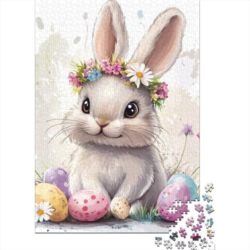 Niedlicher Osterhase, 1000-teiliges Puzzle für Erwachsene, kreative Spiele, Herren-Puzzle, Geschenke für Erwachsene und Kinder, 1000 Teile (75 x 50 cm) von LMYmoney