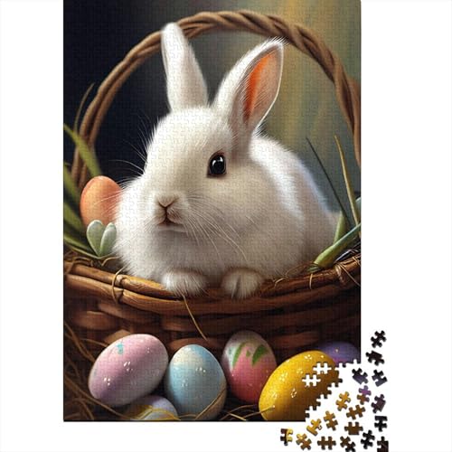 Niedlicher Osterhase, 1000-teiliges Puzzle für Erwachsene, kreative Spiele, Herren-Puzzle, Geschenke für Erwachsene und Kinder, 1000 Teile (75 x 50 cm) von LMYmoney
