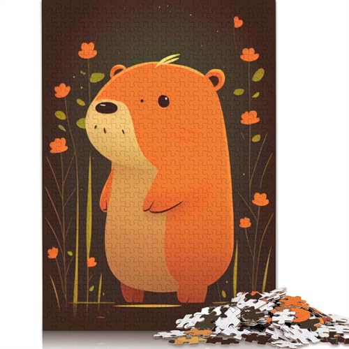 Niedliches Capybara-Tier-Puzzle, rechteckig, Papp-Puzzle, Geschenk für Kinder ab 12 Jahren, 520 Teile (52 x 38 cm) von LMYmoney