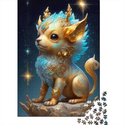 Niedliches Drachenbaby, 1000 Teile, Holzpuzzle für Erwachsene, Puzzle, Lernspiel, Herausforderungsspielzeug, 1000 Teile (38 x 26 cm) von LMYmoney