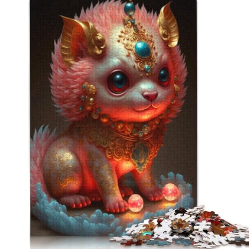 Niedliches Drachenbaby, 1000 Teile, Holzpuzzle für Erwachsene, Puzzle, Lernspiel, Herausforderungsspielzeug, 1000 Teile (75 x 50 cm) von LMYmoney