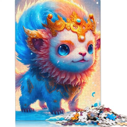 Niedliches Drachenbaby-Puzzle, 1000 Teile, Holzpuzzle für Erwachsene und Teenager, Familienspiel, 1000 Teile (75 x 50 cm) von LMYmoney