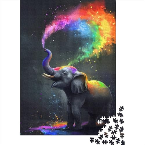 Niedliches Elefantenbaby-Puzzle, präzises, ineinandergreifendes Papier, rechteckiges Puzzle für Erwachsene und Kinder, einzigartiges Geschenk, 1000 Teile (38 x 26 cm) von LMYmoney