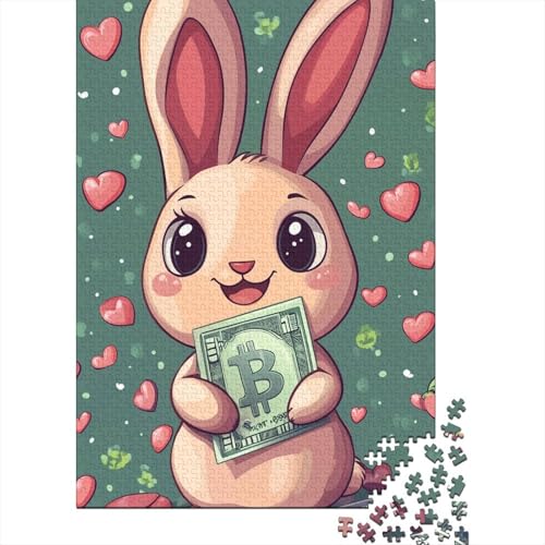 Niedliches Häschen-Puzzle für Erwachsene, Lernspiel, Cooles Puzzle für Erwachsene und Kinder, 1000 Teile (75 x 50 cm) von LMYmoney