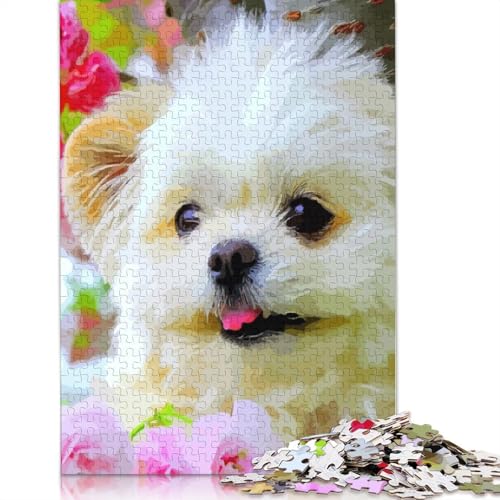 Niedliches Hunde-Puzzle, Denksportaufgabe, Premium-Karton-Puzzle für Kinder und Erwachsene ab 12 Jahren, 1000 Teile (26 x 38 cm) von LMYmoney