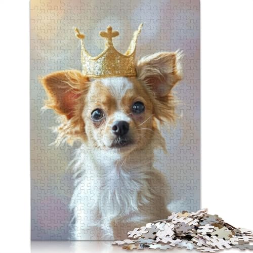 Niedliches Hundekönig-Puzzle, Dekompressionsspielzeug, rechteckiges Papierpuzzle für Kinder und Erwachsene ab 12 Jahren, 1000 Teile (26 x 38 cm) von LMYmoney