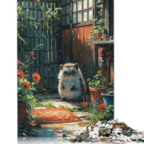 Niedliches Igel-Gewächshaus-Puzzle für Erwachsene, kreative Spiele, Puzzle-Geschenk für Jungen oder Mädchen, 1000 Teile (75 x 50 cm) von LMYmoney