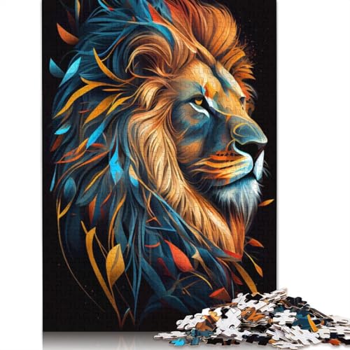 Niedliches Löwen-Tier-Cartoon-Puzzle, 1500 Teile, für Erwachsene, 100 Prozent recycelte Holzplatte, schwierige Puzzles für Frauen und Männer, 1500 Teile (85 x 57 cm) von LMYmoney