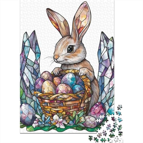 Niedliches Osterhäschen-Puzzle, 1000 Teile, Dekompressionsspielzeug, Puzzle, Geschenke für Männer, Frauen und Männer, 1000 Teile (75 x 50 cm) von LMYmoney