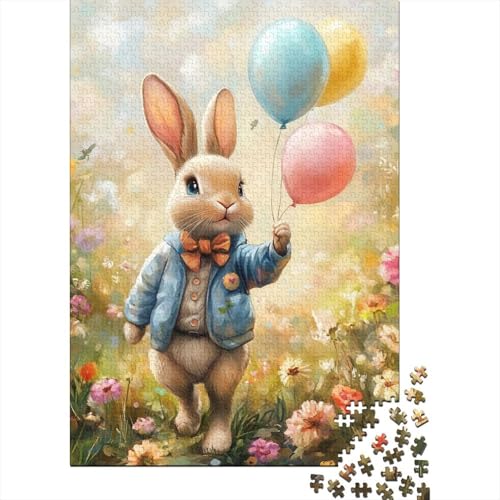 Niedliches Osterhäschen-Puzzle, rechteckig, aus Pappe, Beste Puzzles für Kinder ab 12 Jahren, 1000 Teile (75 x 50 cm) von LMYmoney
