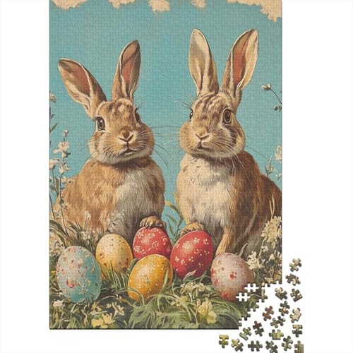 Niedliches Osterhäschen-Puzzle für Erwachsene, Lernspiel, Cooles Puzzle für Erwachsene und Kinder, 1000 Teile (75 x 50 cm) von LMYmoney